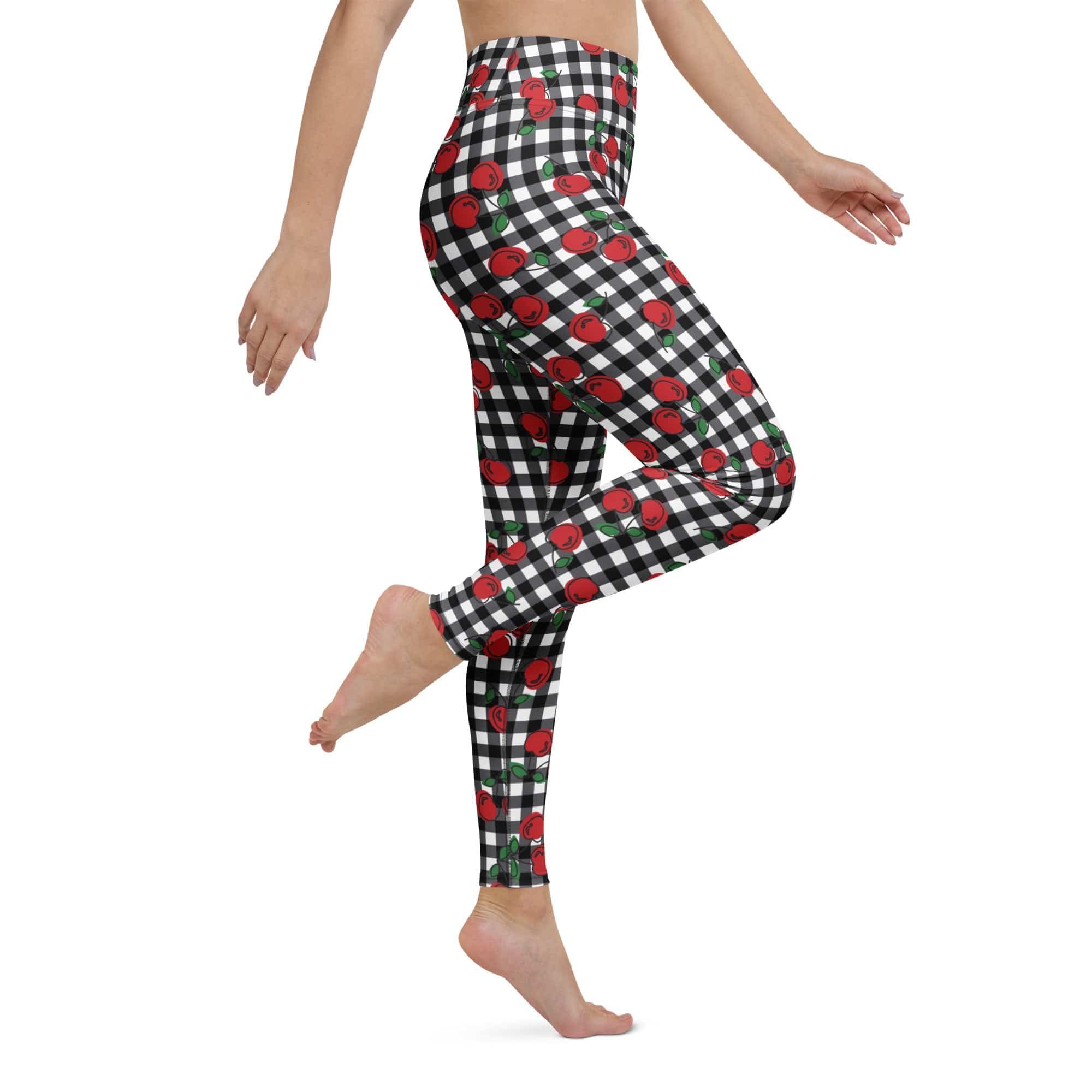 Cherry Gingham Yoga Leggings