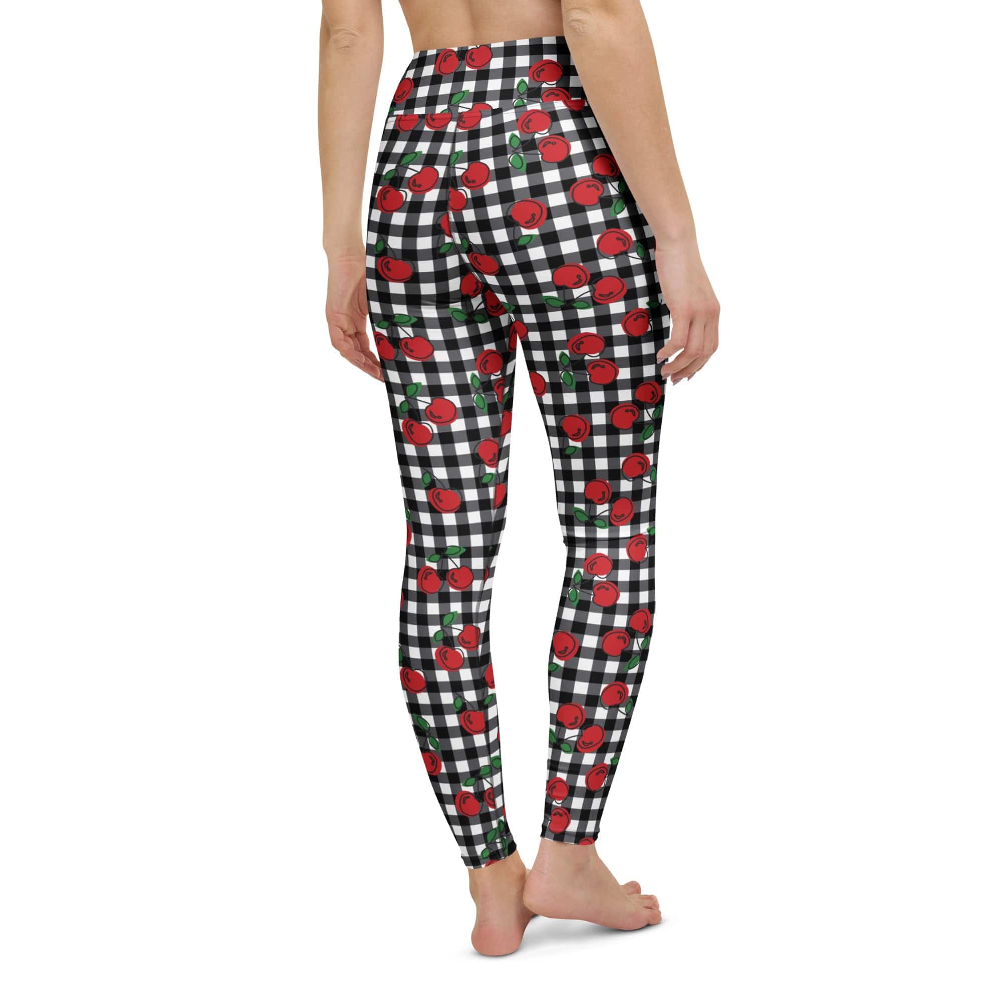 Cherry Gingham Yoga Leggings