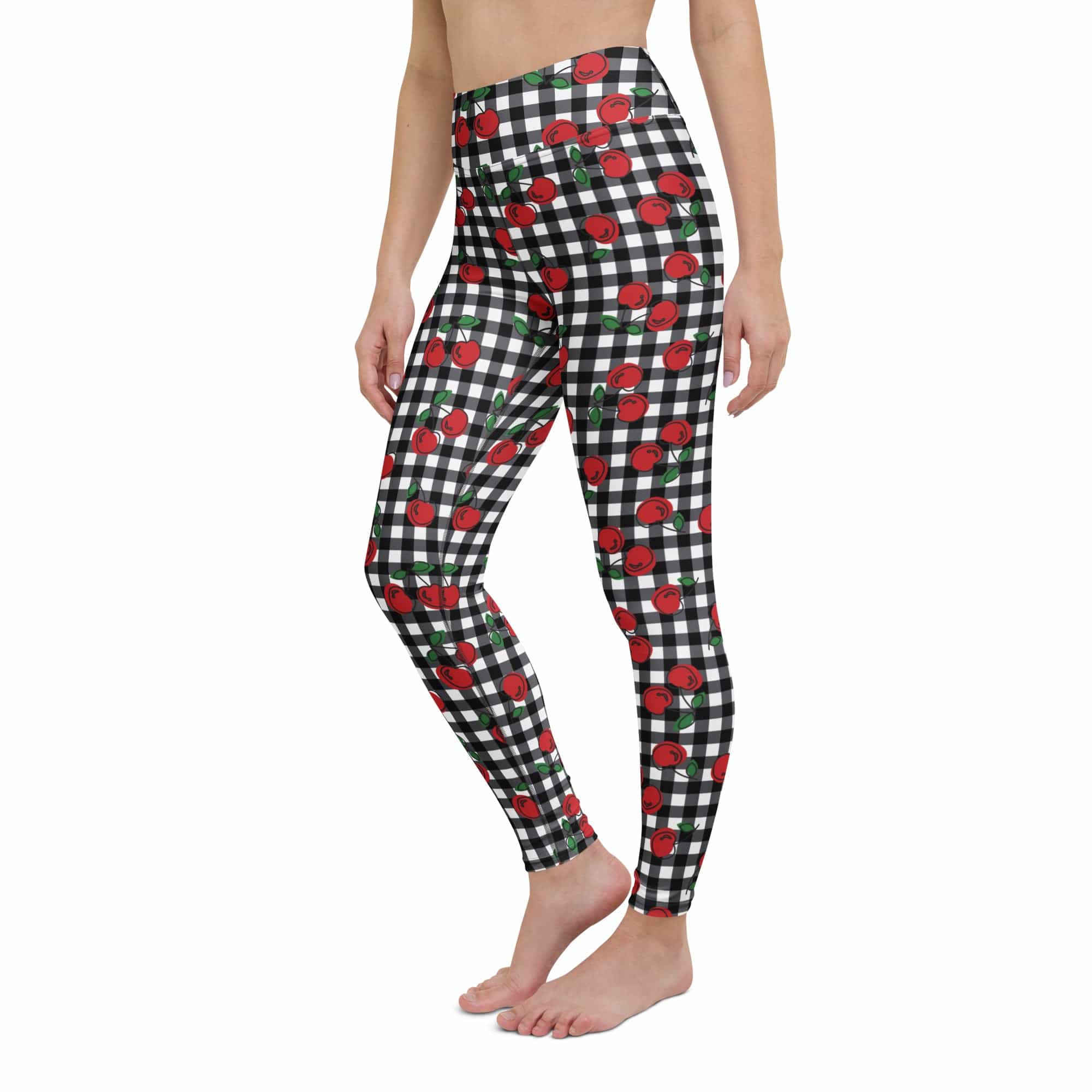Cherry Gingham Yoga Leggings