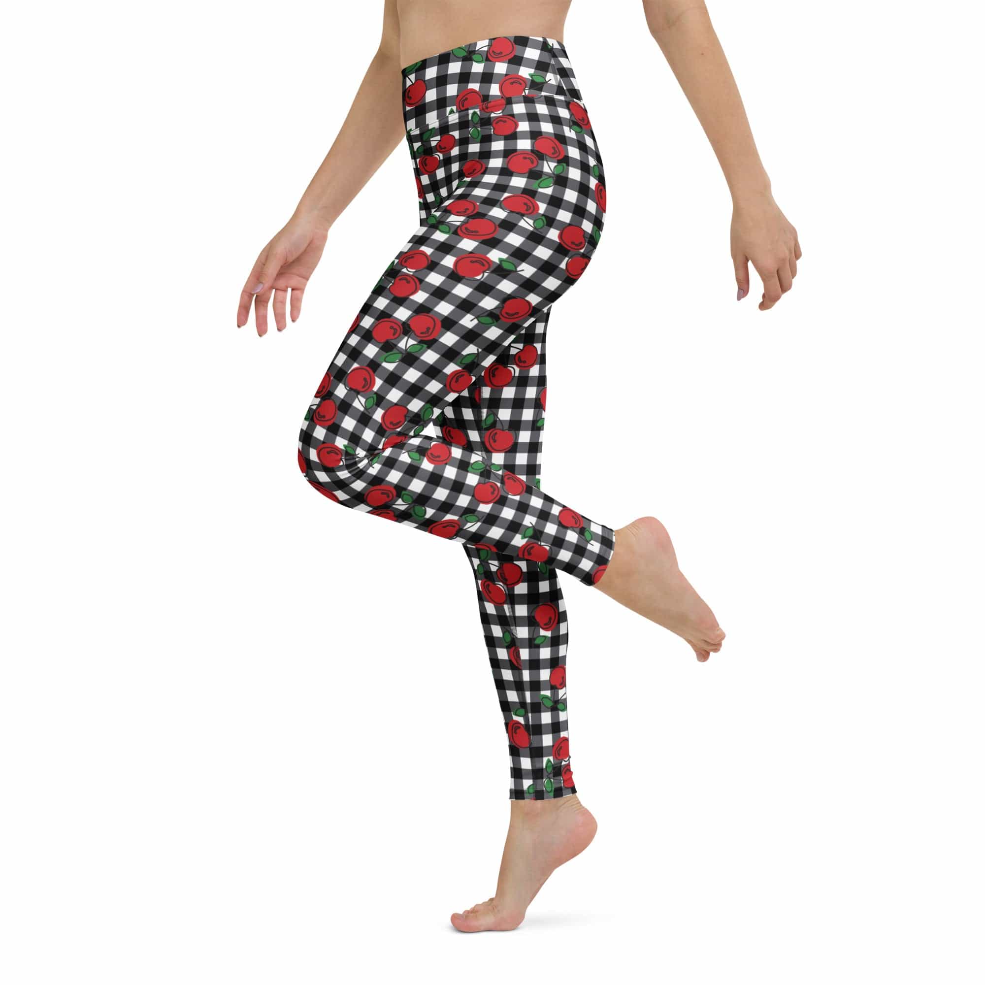 Cherry Gingham Yoga Leggings