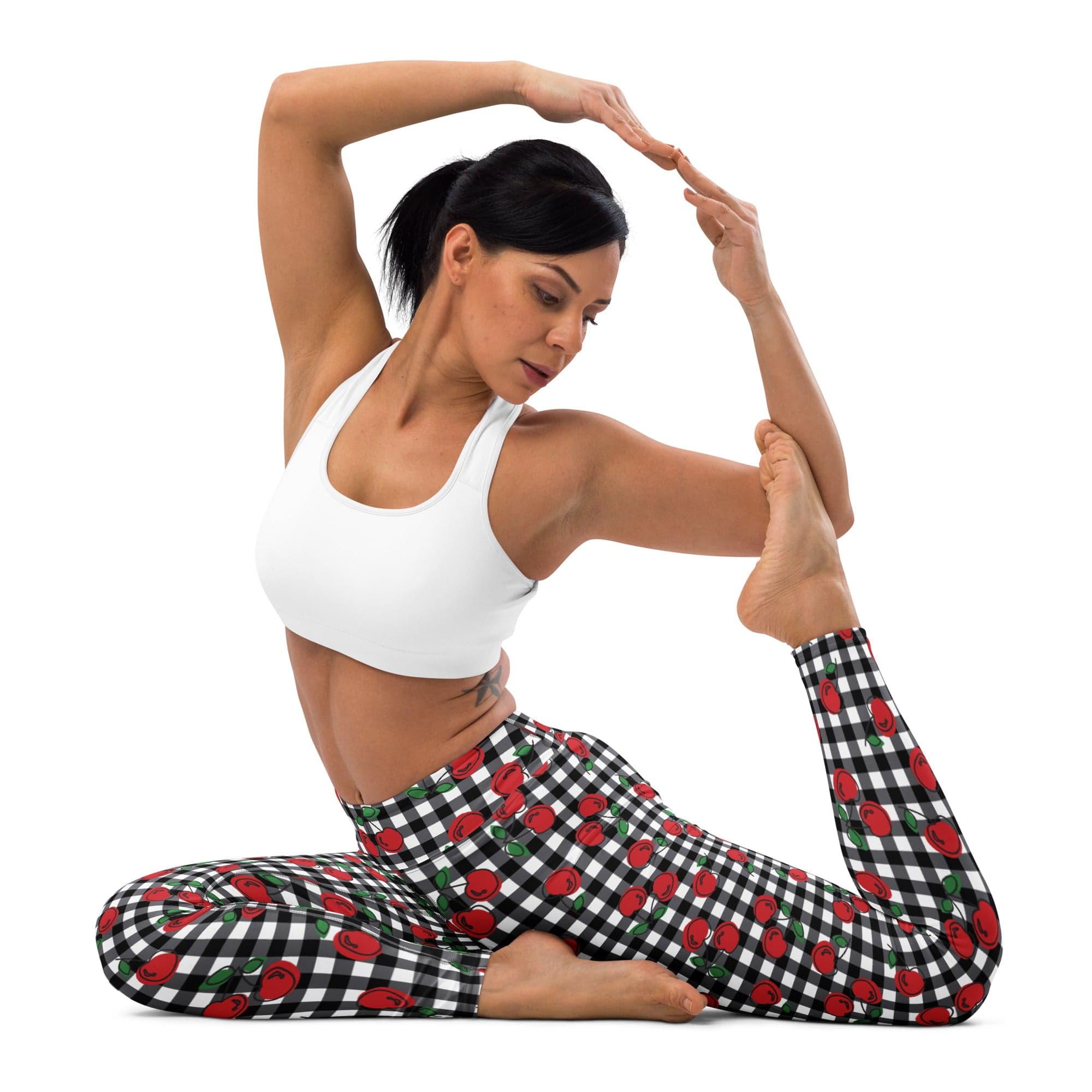 Cherry Gingham Yoga Leggings
