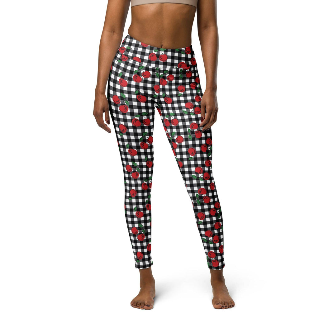 Cherry Gingham Yoga Leggings