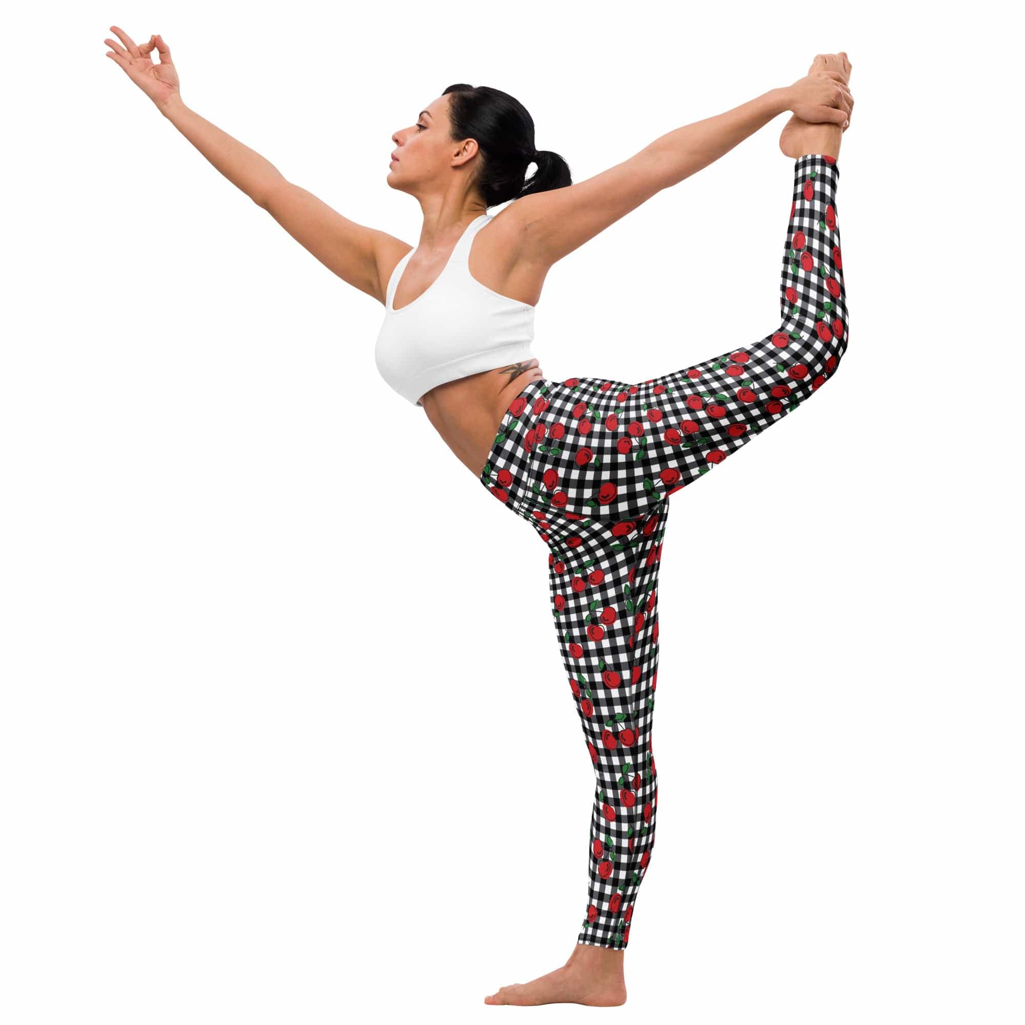 Cherry Gingham Yoga Leggings