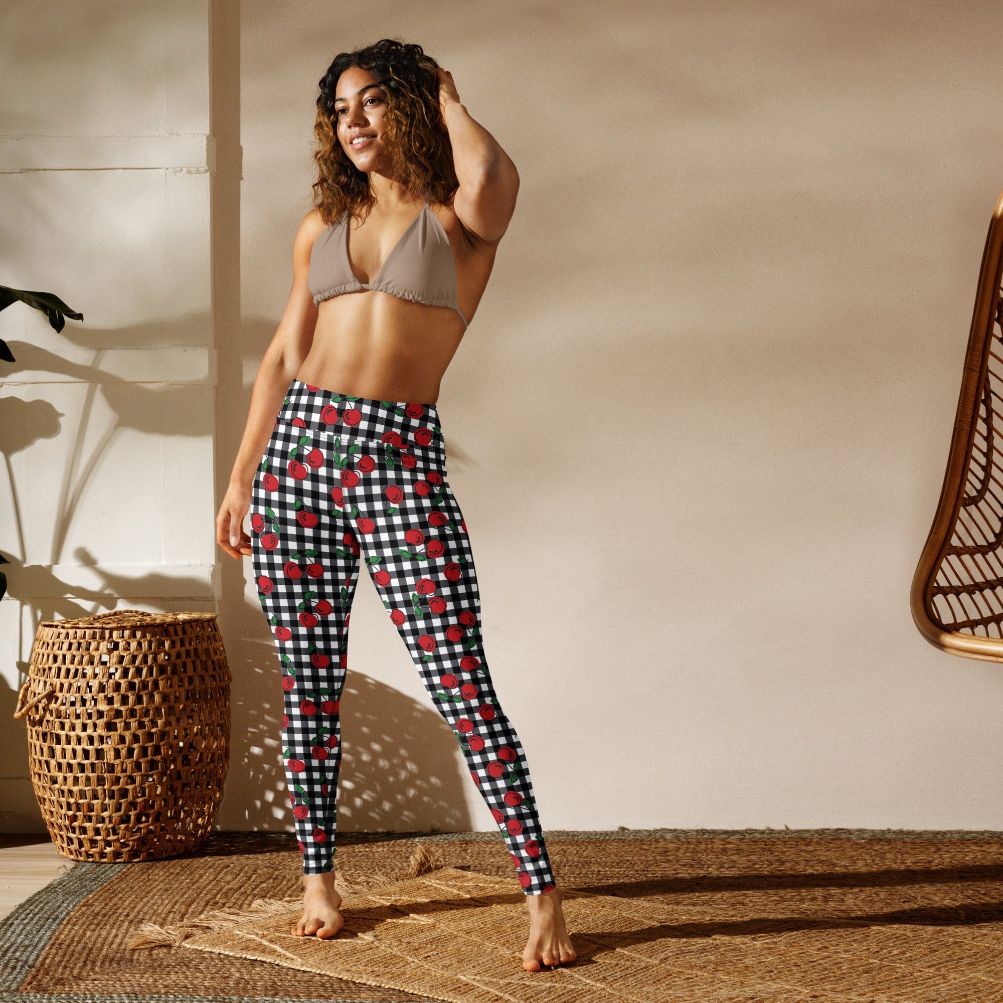 Cherry Gingham Yoga Leggings