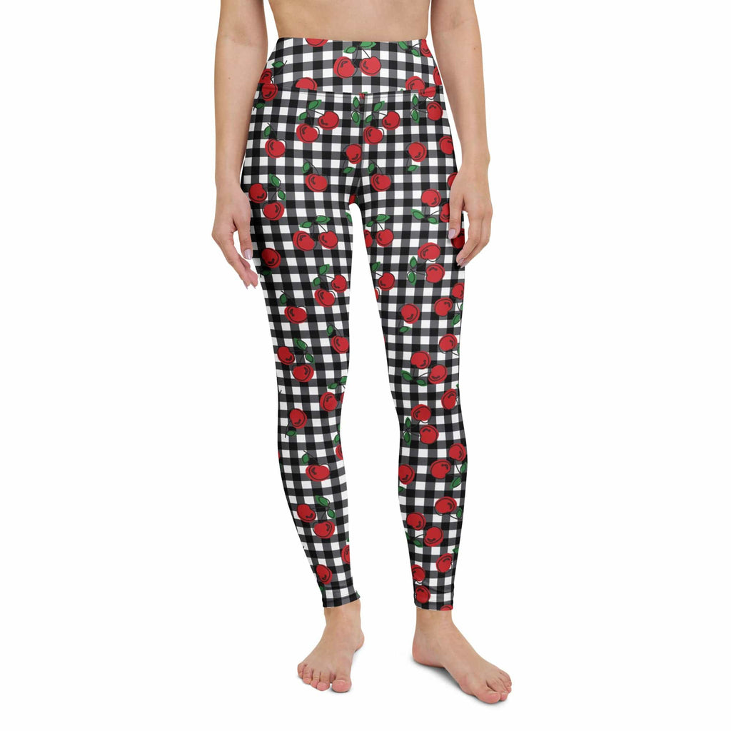 Cherry Gingham Yoga Leggings