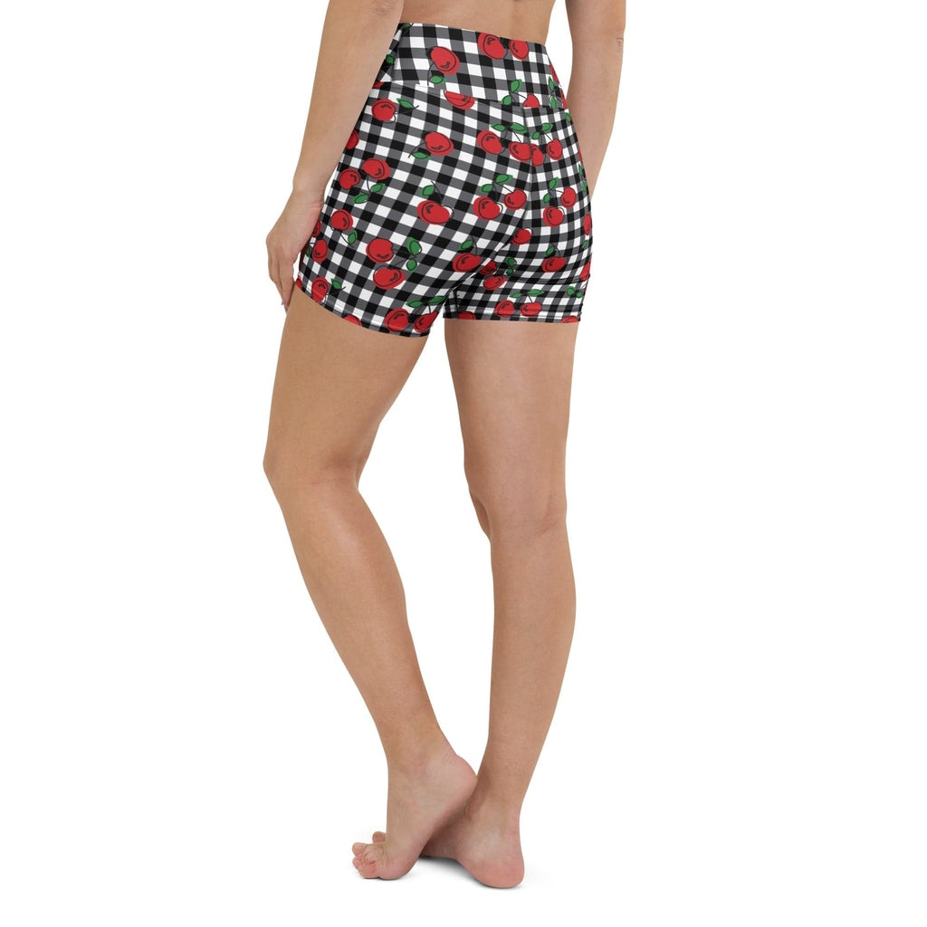 Cherry Gingham Yoga Shorts