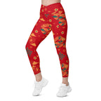 Chinese Dragon Crossover Leggings With Pockets