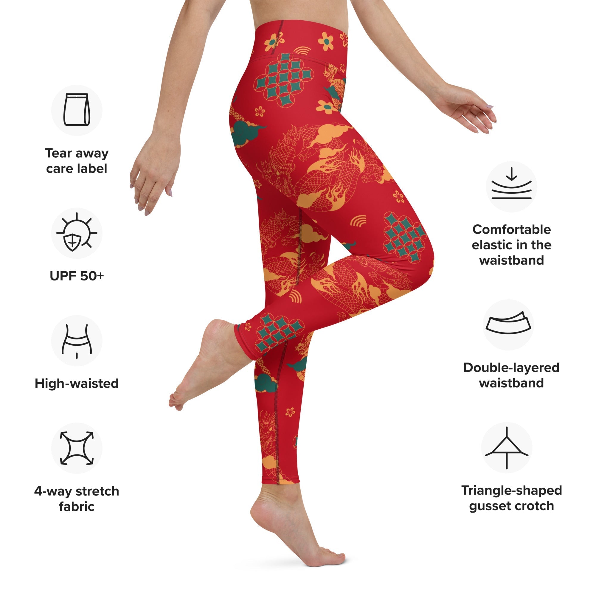 Chinese Dragon Yoga Leggings