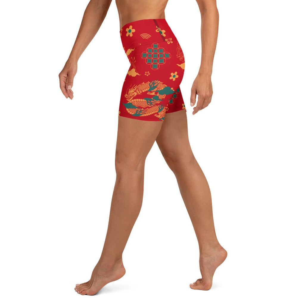 Chinese Dragon Yoga Shorts