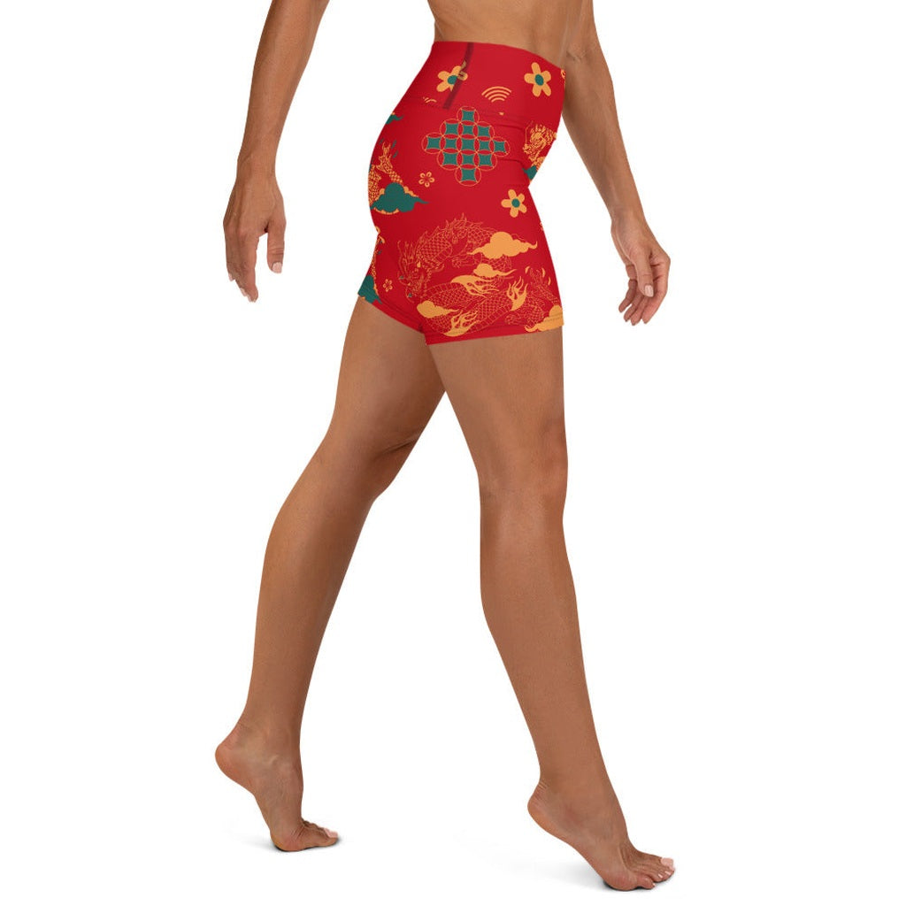 Chinese Dragon Yoga Shorts