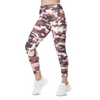 Chocolate Brown Camo Leggings With Pockets