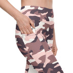 Chocolate Brown Camo Leggings With Pockets