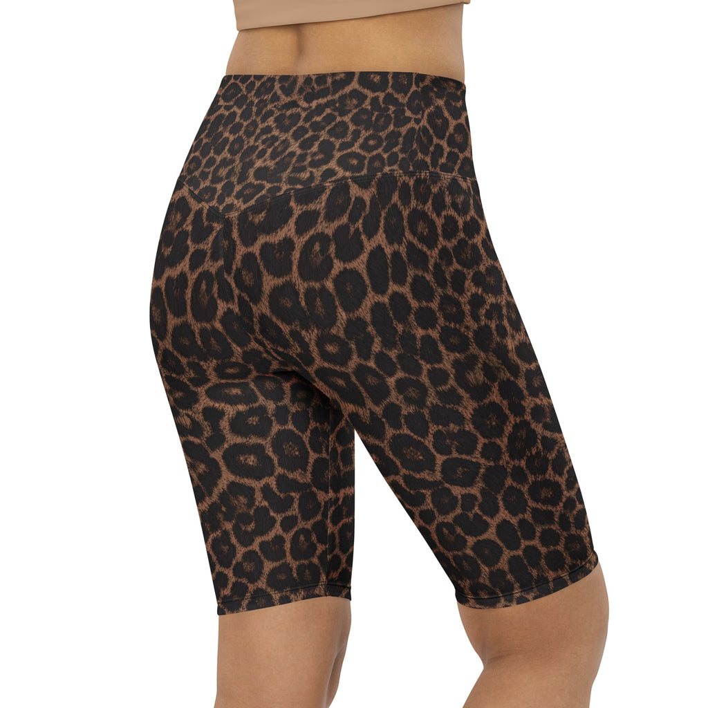 Chocolate Leopard Biker Shorts