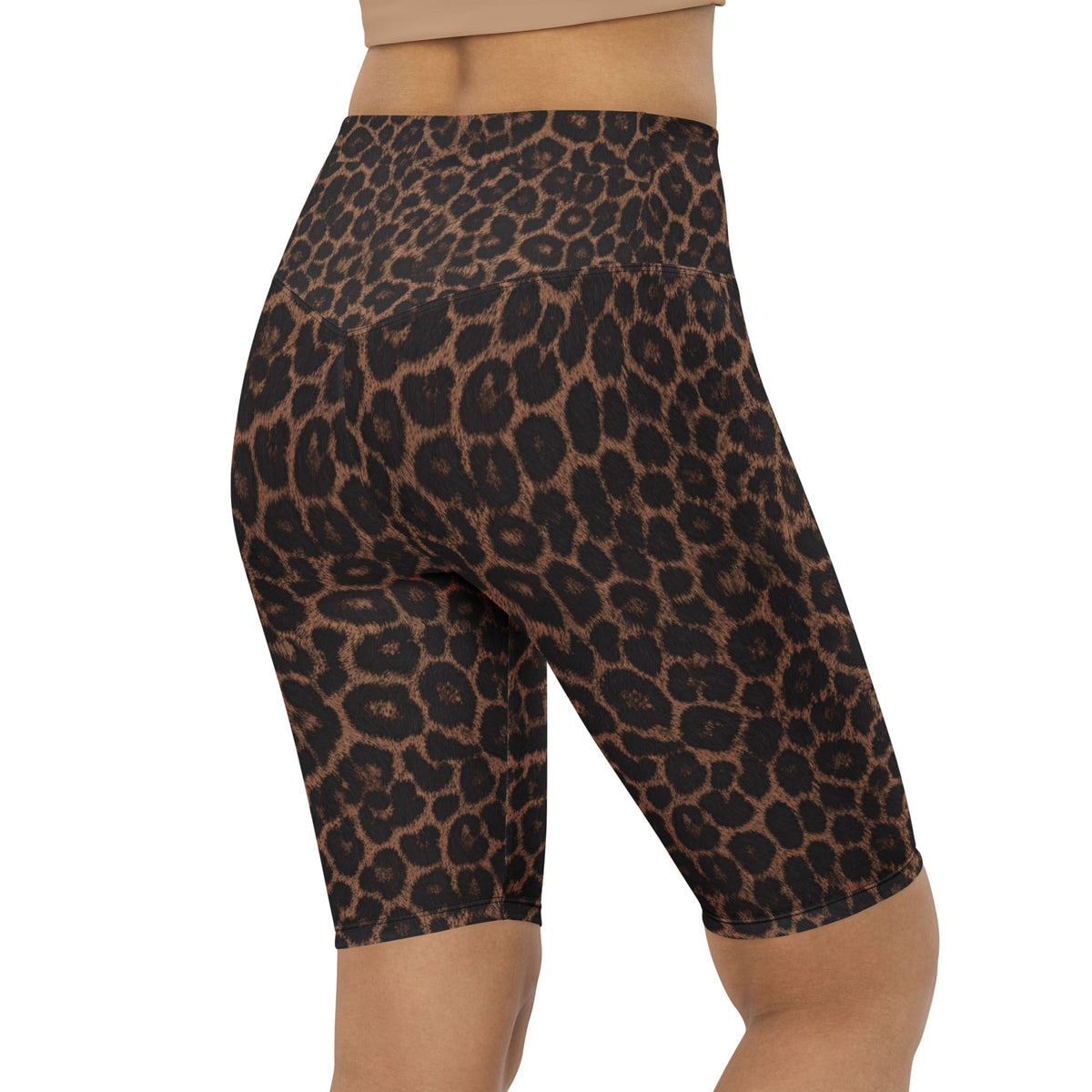 Chocolate Leopard Biker Shorts