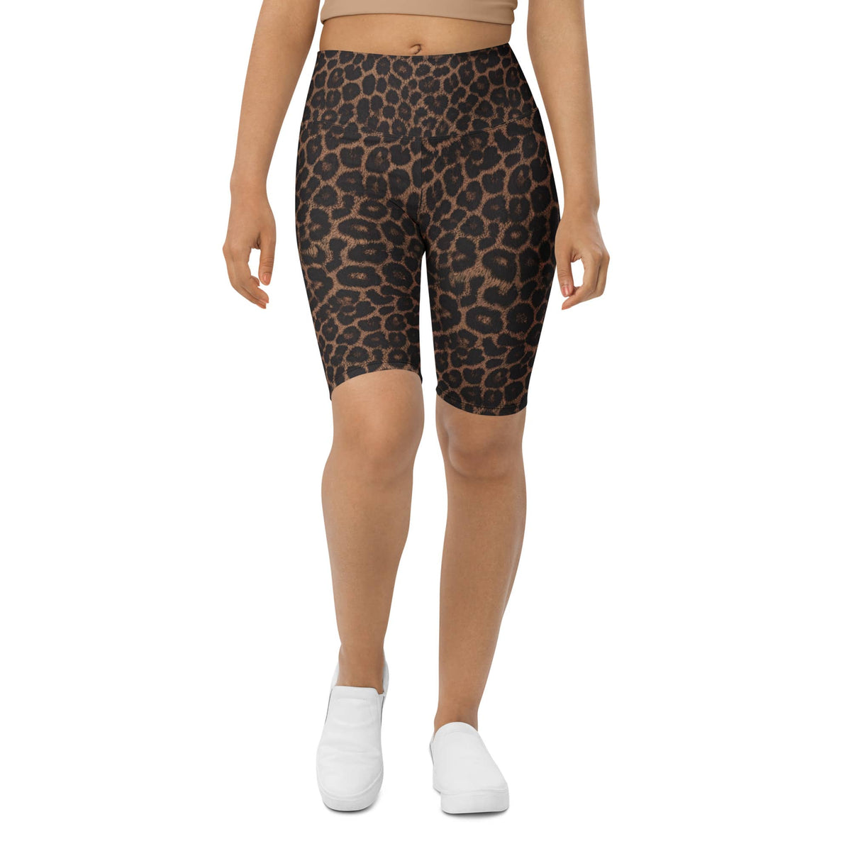 Chocolate Leopard Biker Shorts