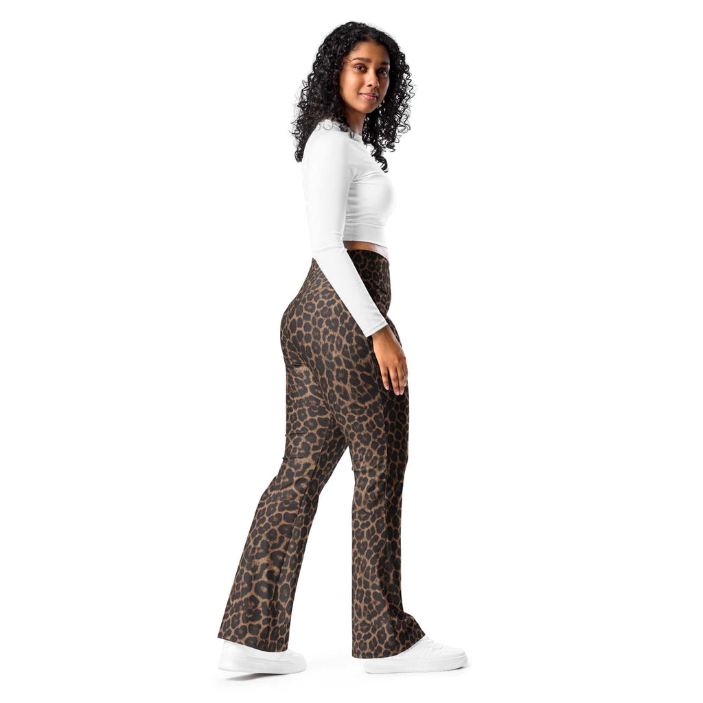 Chocolate Leopard Flare Leggings