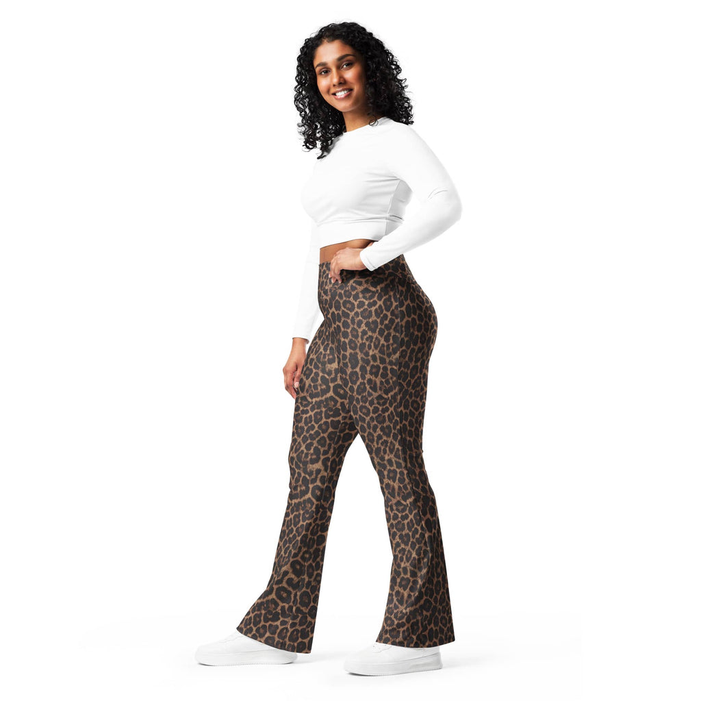 Chocolate Leopard Flare Leggings