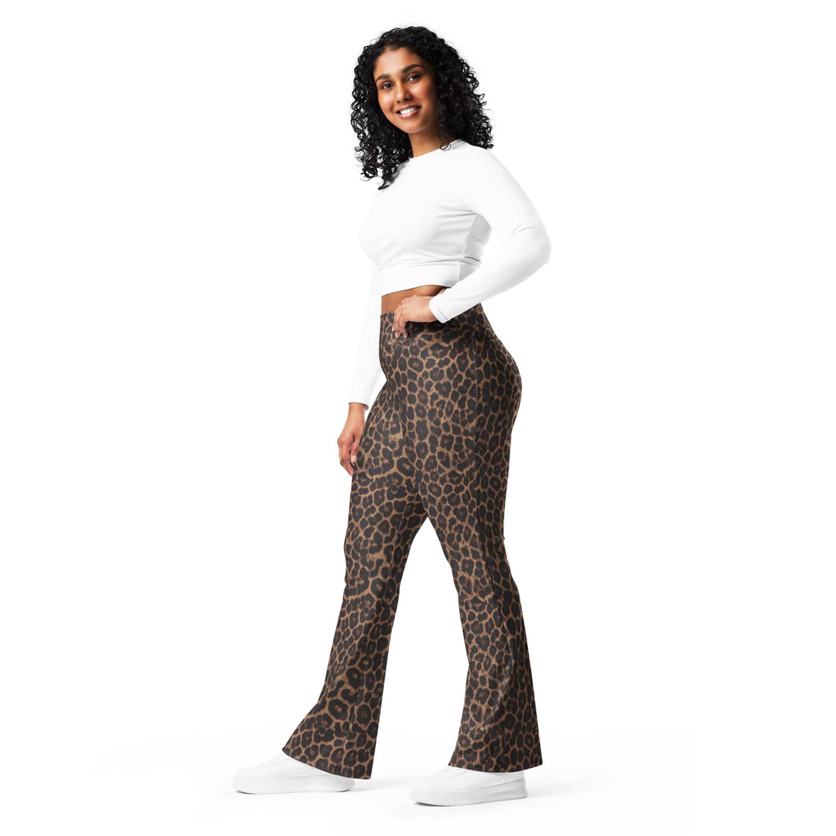 Chocolate Leopard Flare Leggings