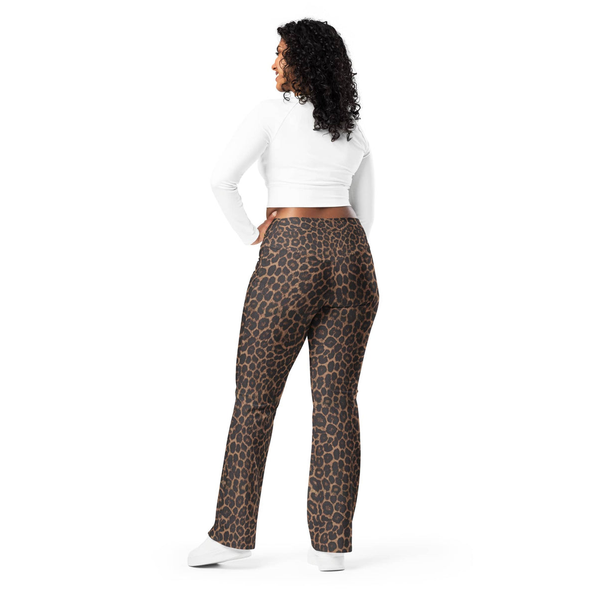 Chocolate Leopard Flare Leggings