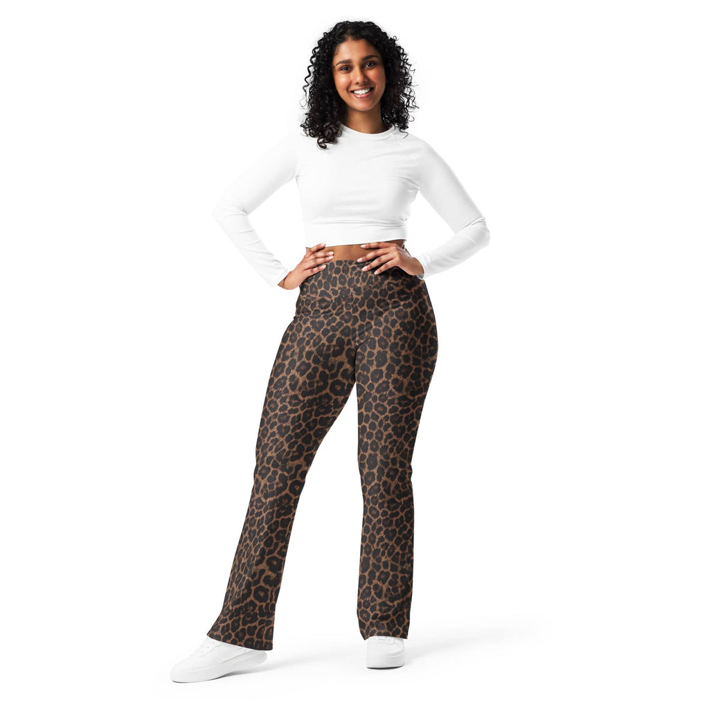 Chocolate Leopard Flare Leggings