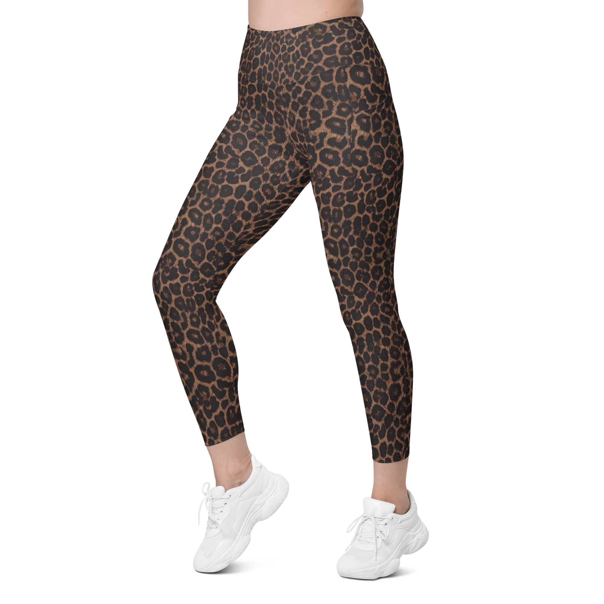 Chocolate Leopard Leggings With Pockets