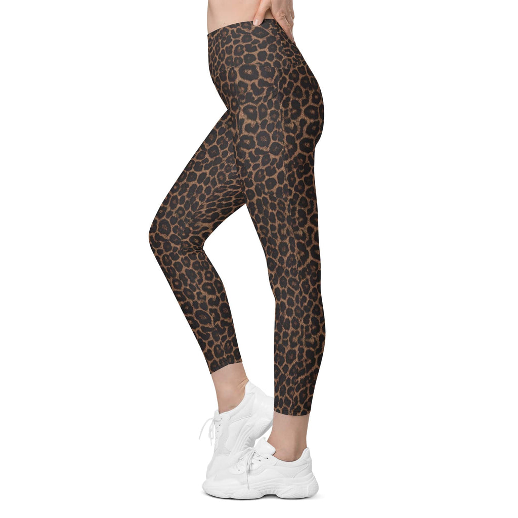 Chocolate Leopard Leggings With Pockets