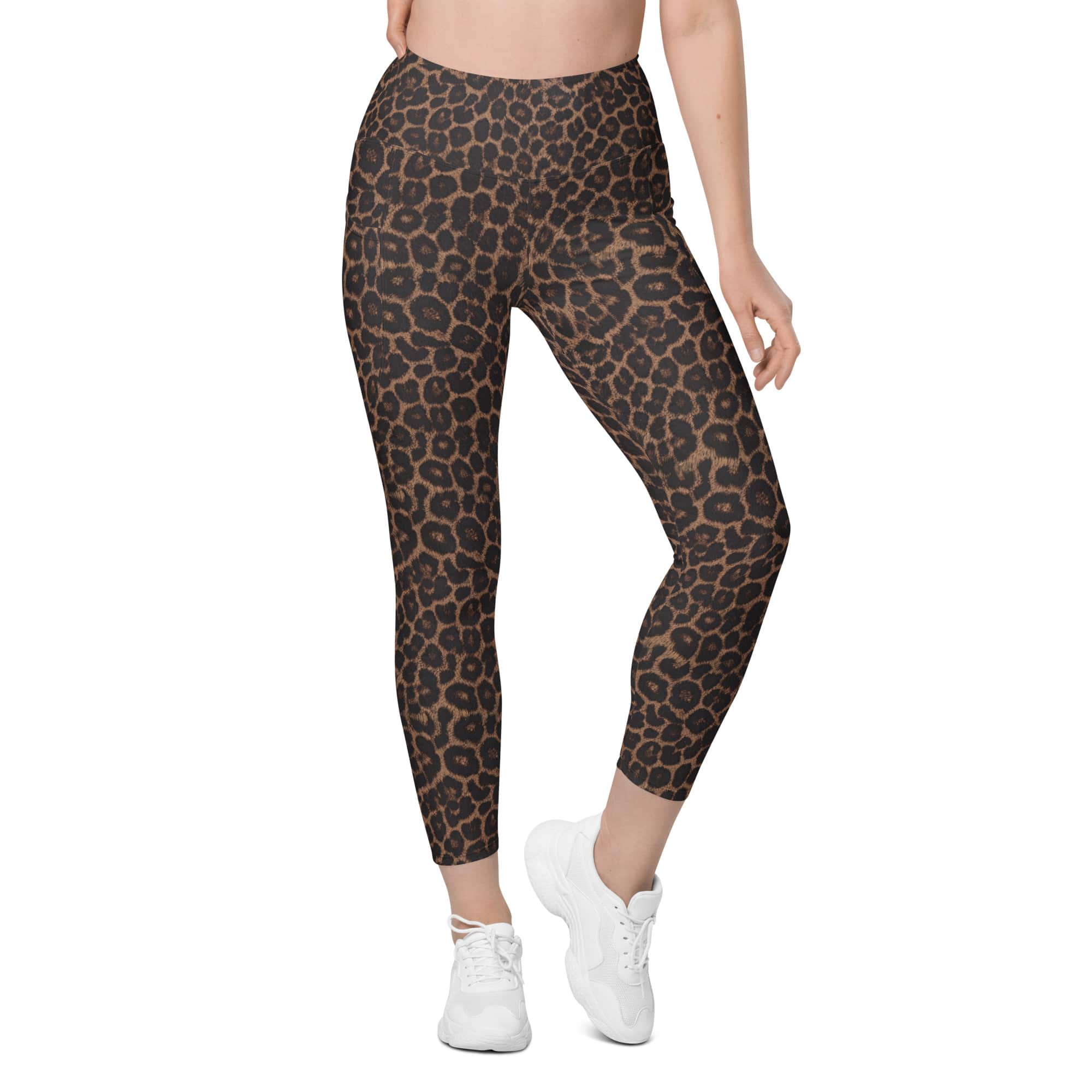 Chocolate Leopard Leggings With Pockets