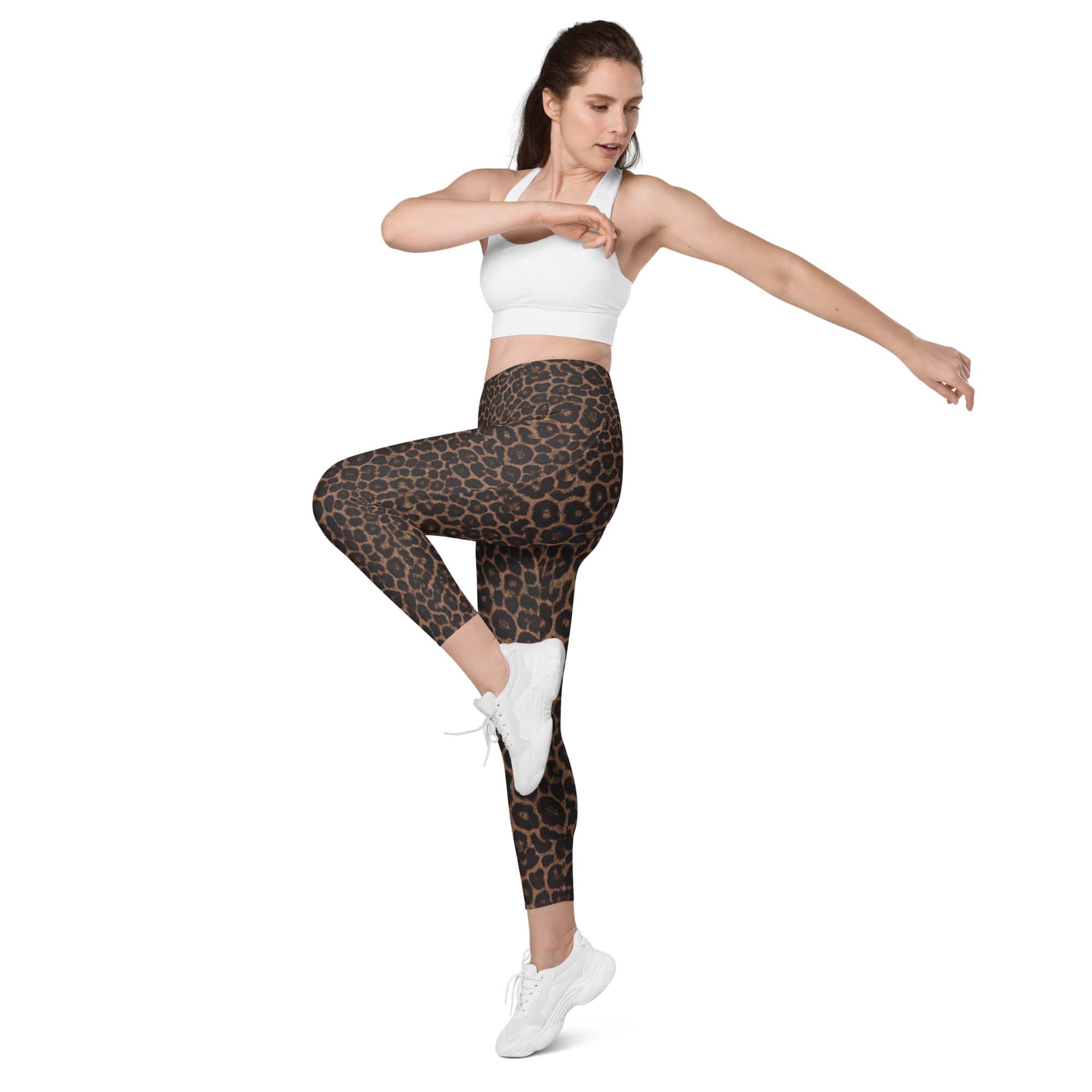 Chocolate Leopard Leggings With Pockets