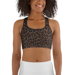 Chocolate Leopard Sports Bra