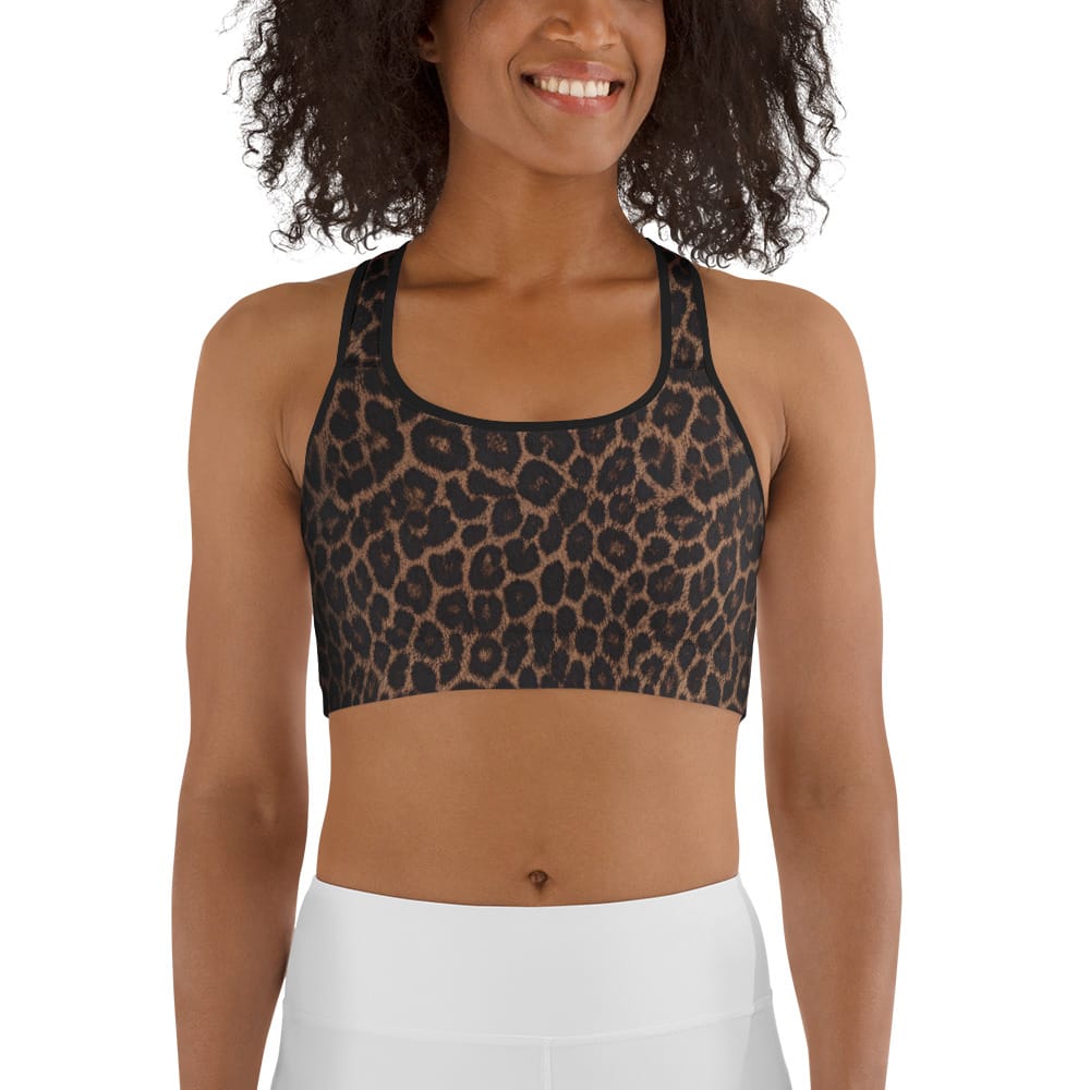 Chocolate Leopard Sports Bra