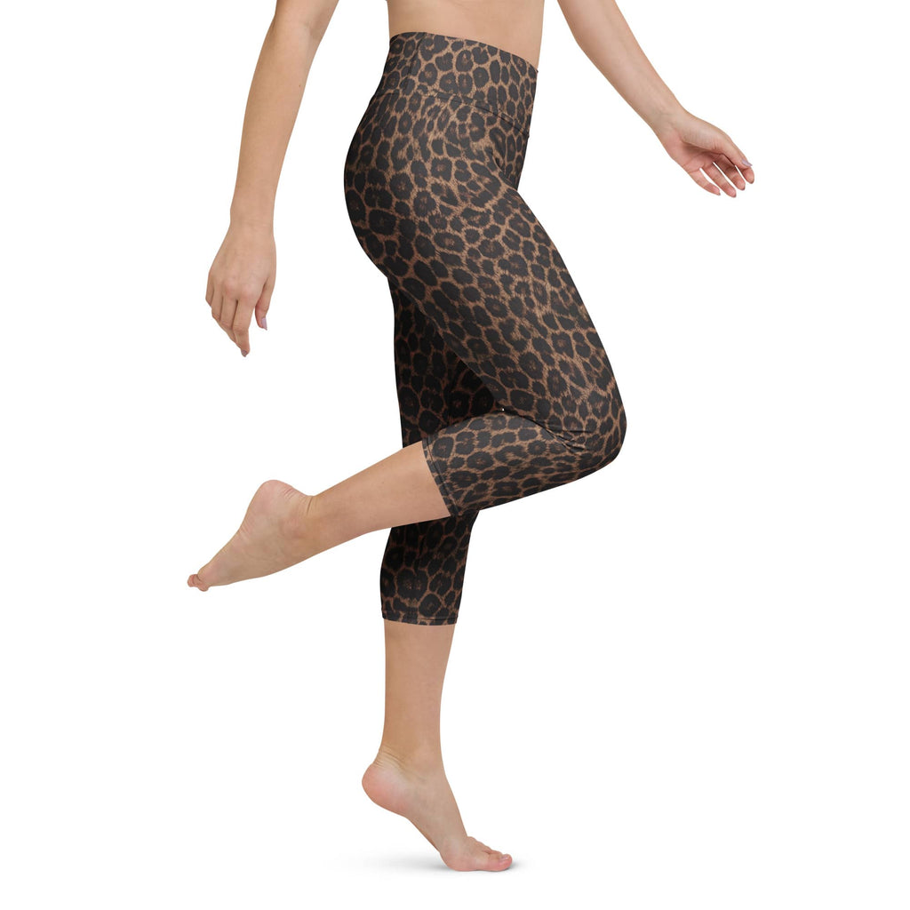 Chocolate Leopard Yoga Capris