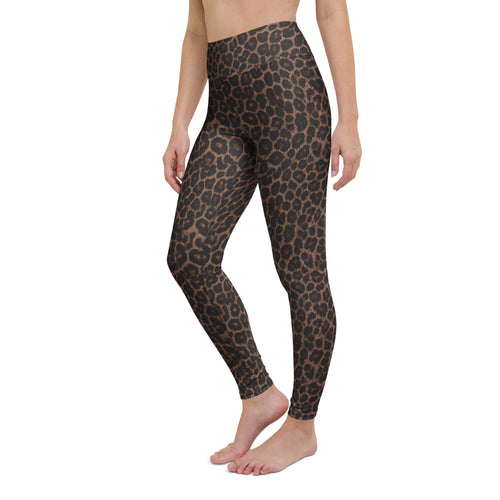 Chocolate Leopard Yoga Leggings