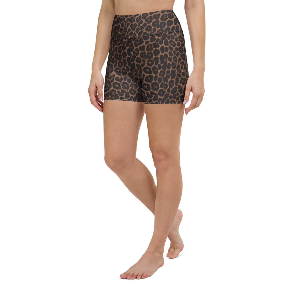 Chocolate Leopard Yoga Shorts