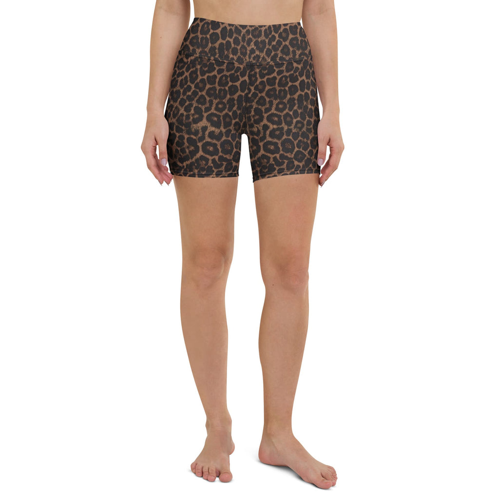 Chocolate Leopard Yoga Shorts