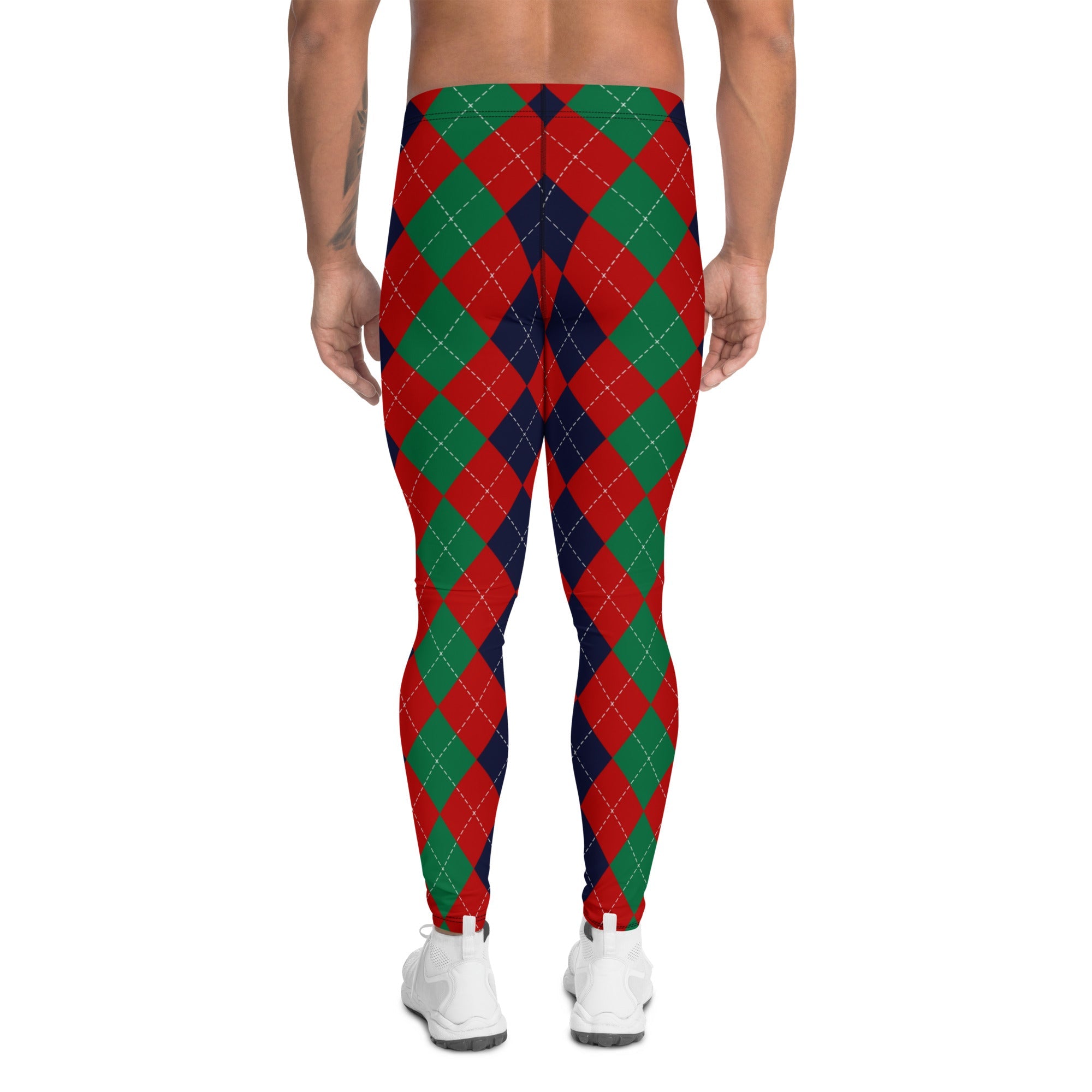 Christmas Argyle Men's Leggings