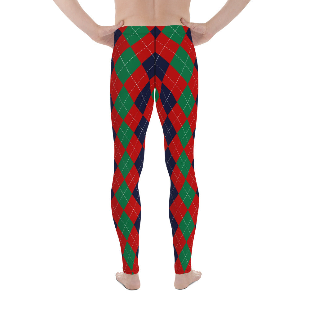 Christmas Argyle Men's Leggings