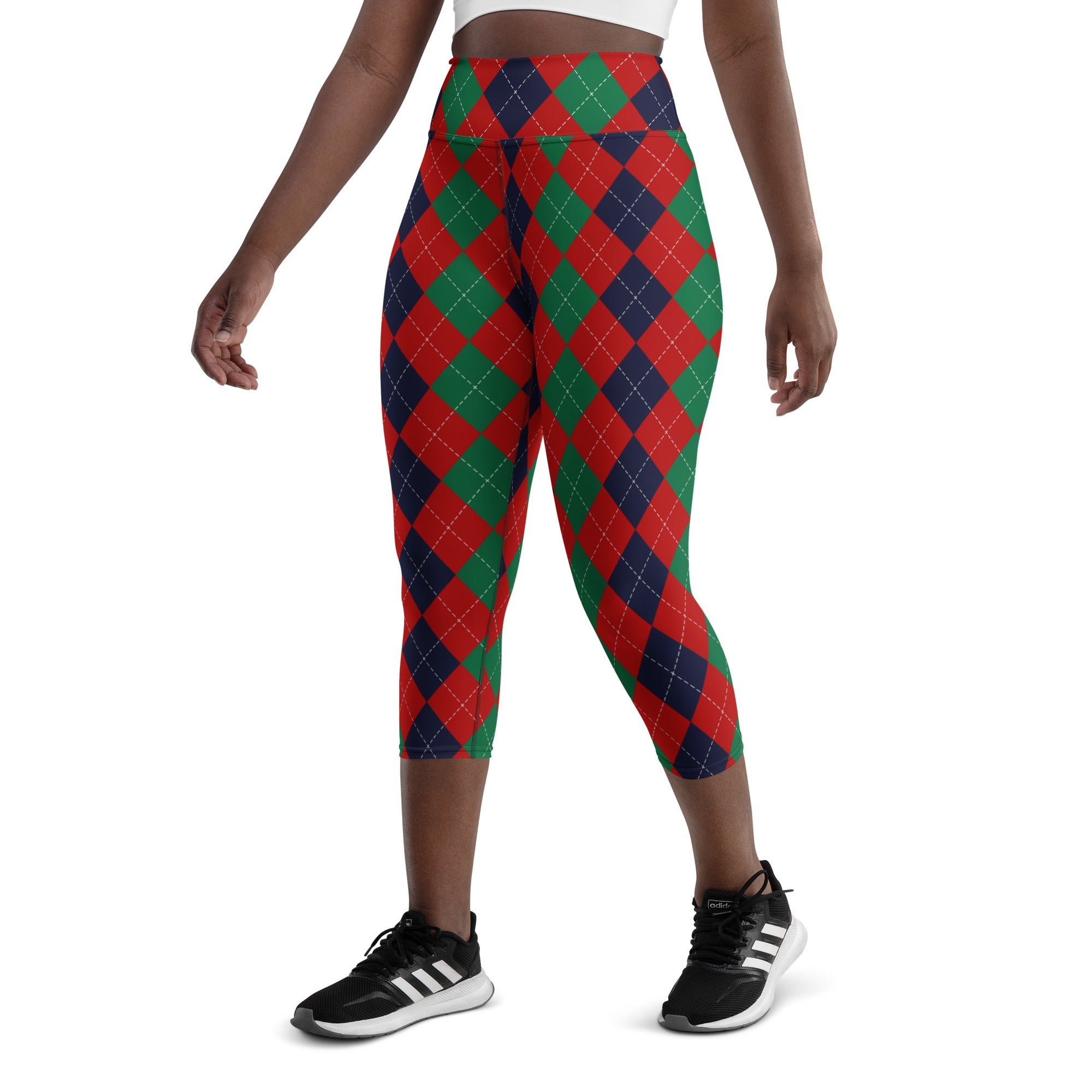 Christmas Argyle Yoga Capris