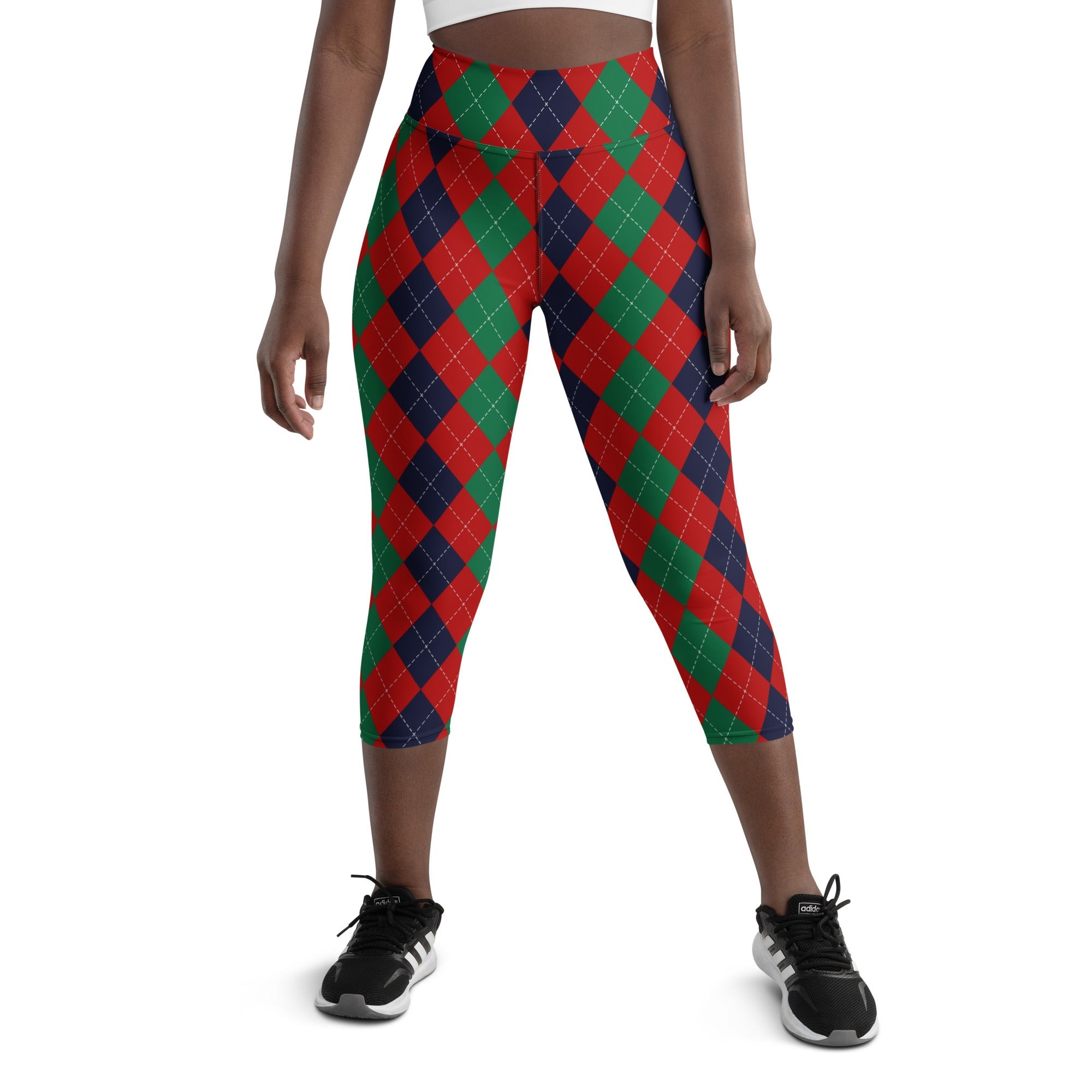 Christmas Argyle Yoga Capris