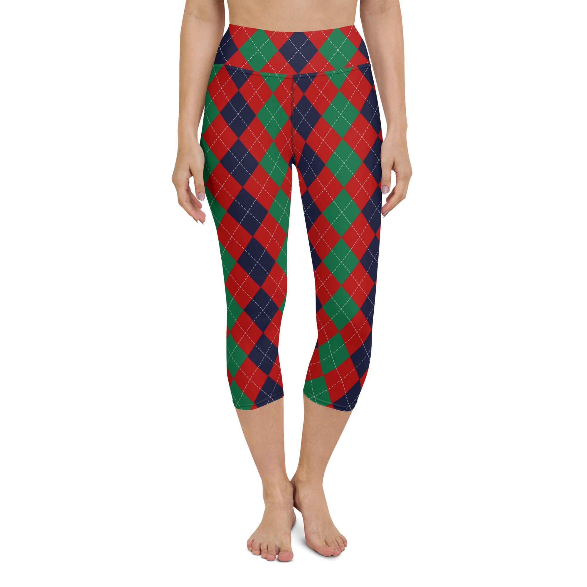 Christmas Argyle Yoga Capris