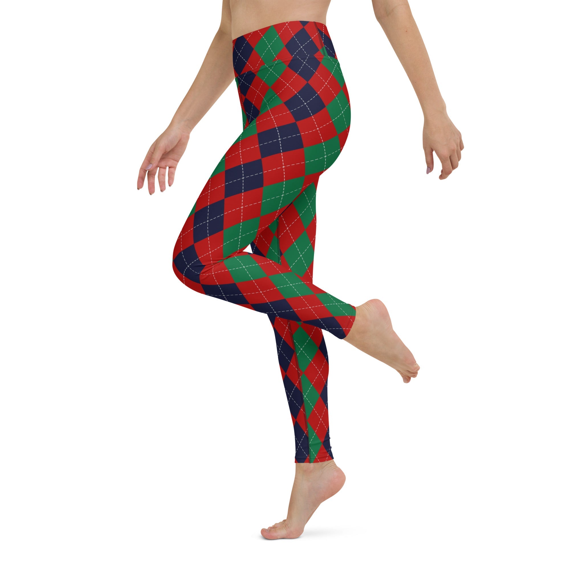 Christmas Argyle Yoga Leggings