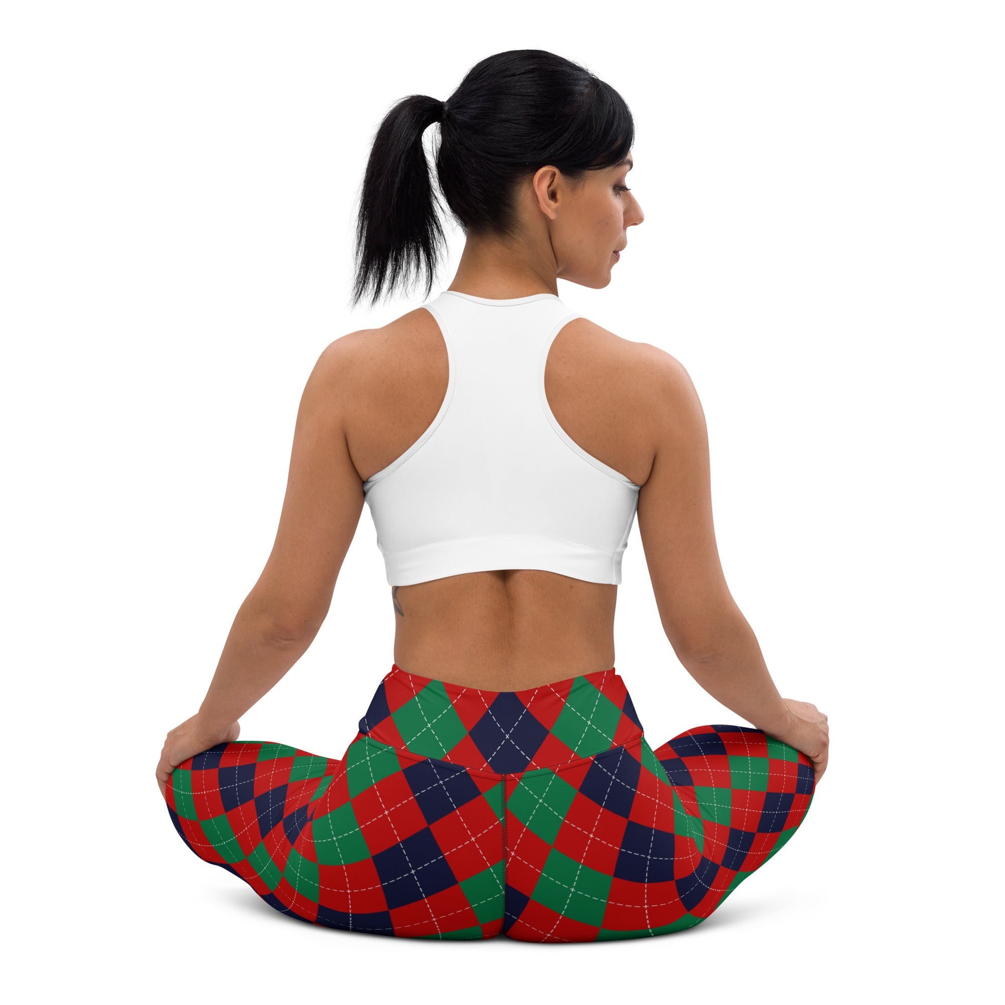 Christmas Argyle Yoga Leggings