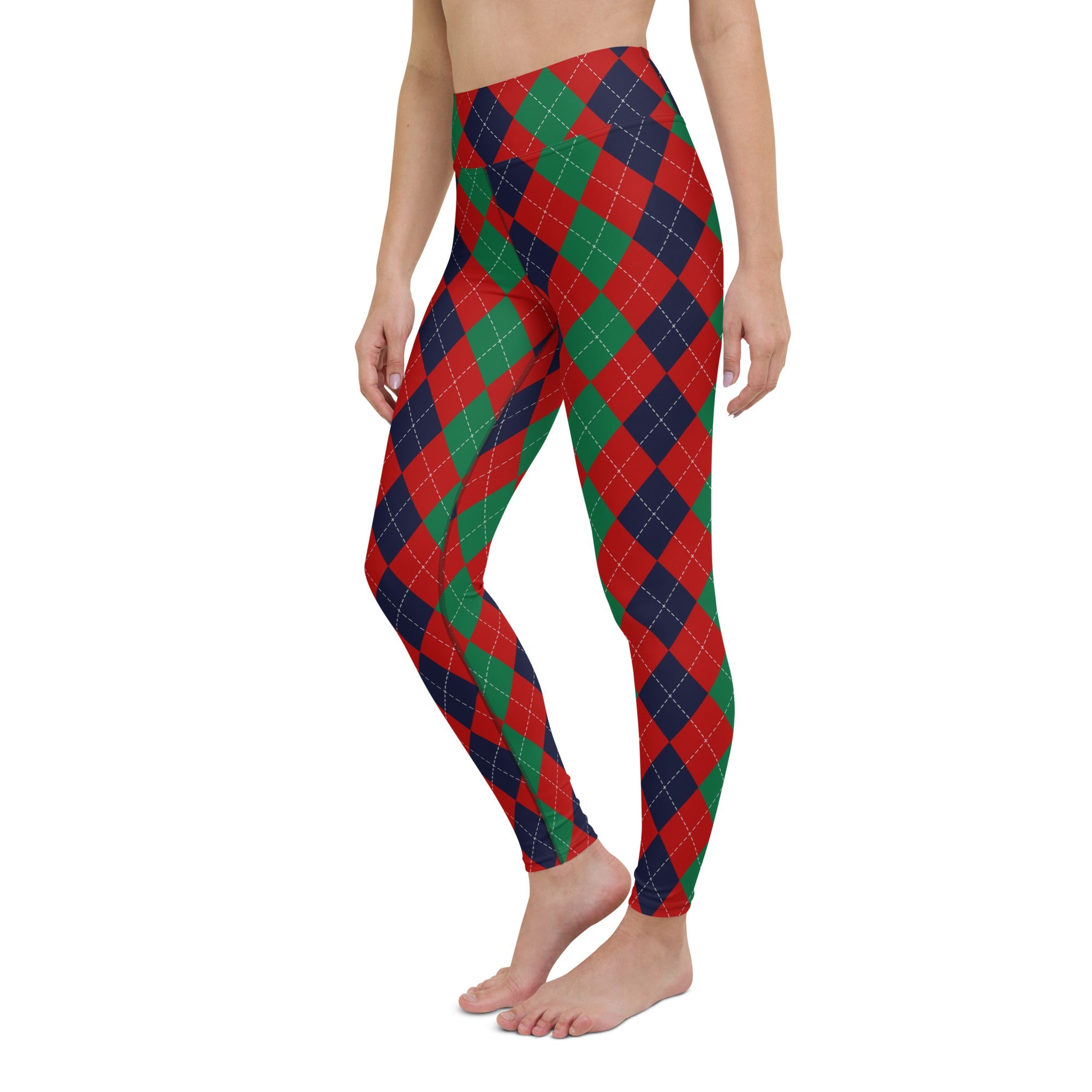 Christmas Argyle Yoga Leggings