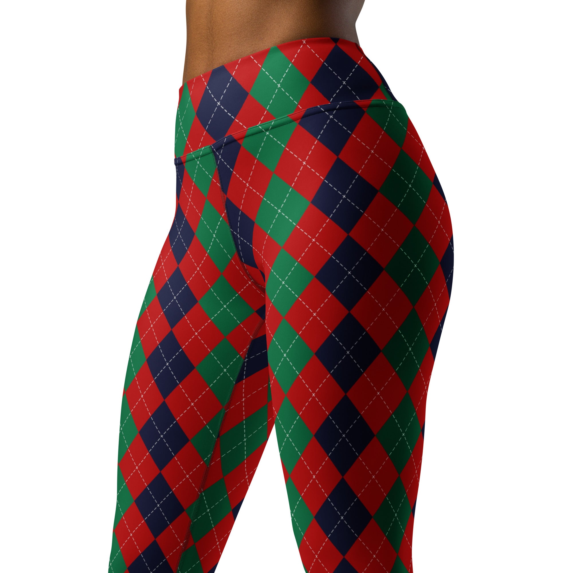 Christmas Argyle Yoga Leggings