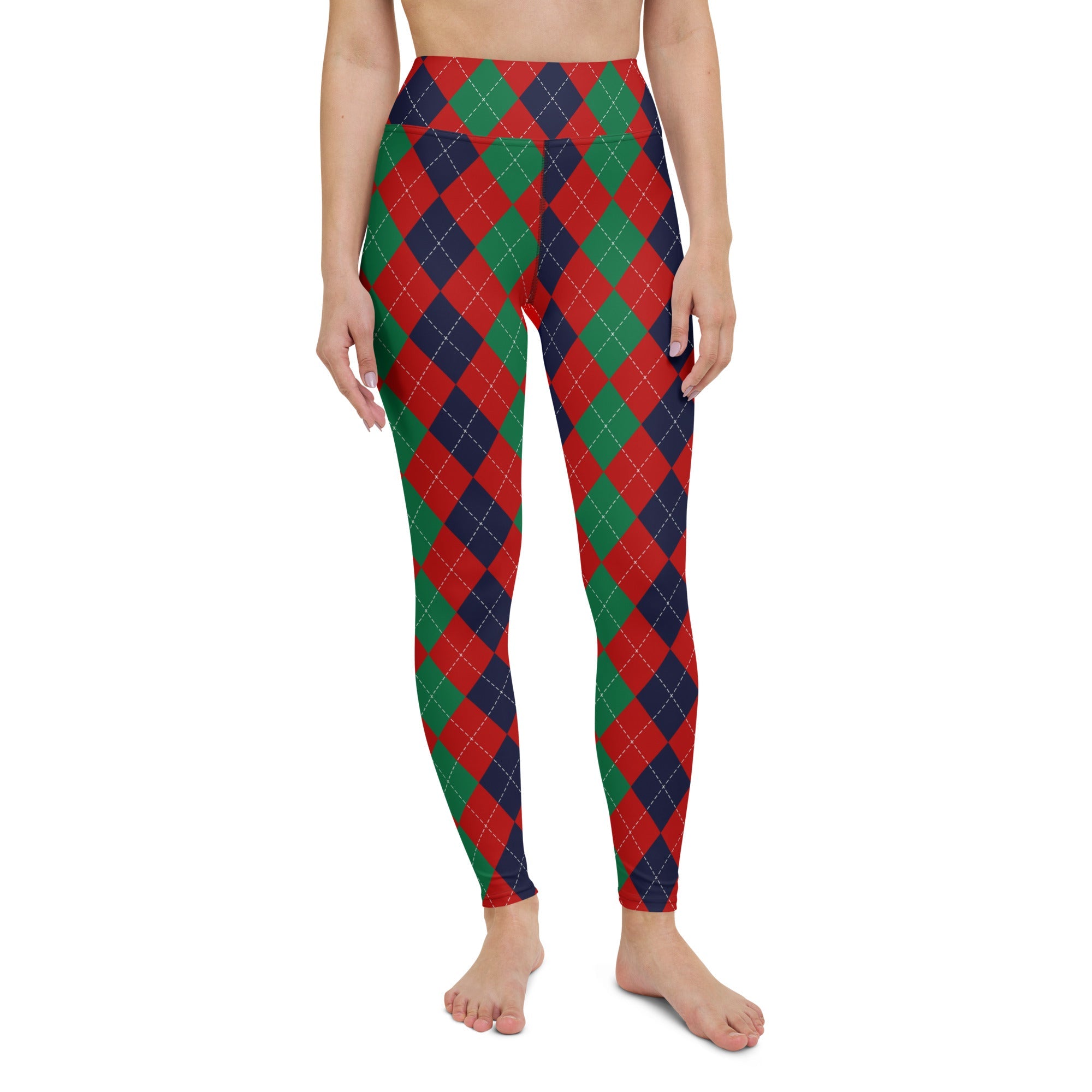 Christmas Argyle Yoga Leggings