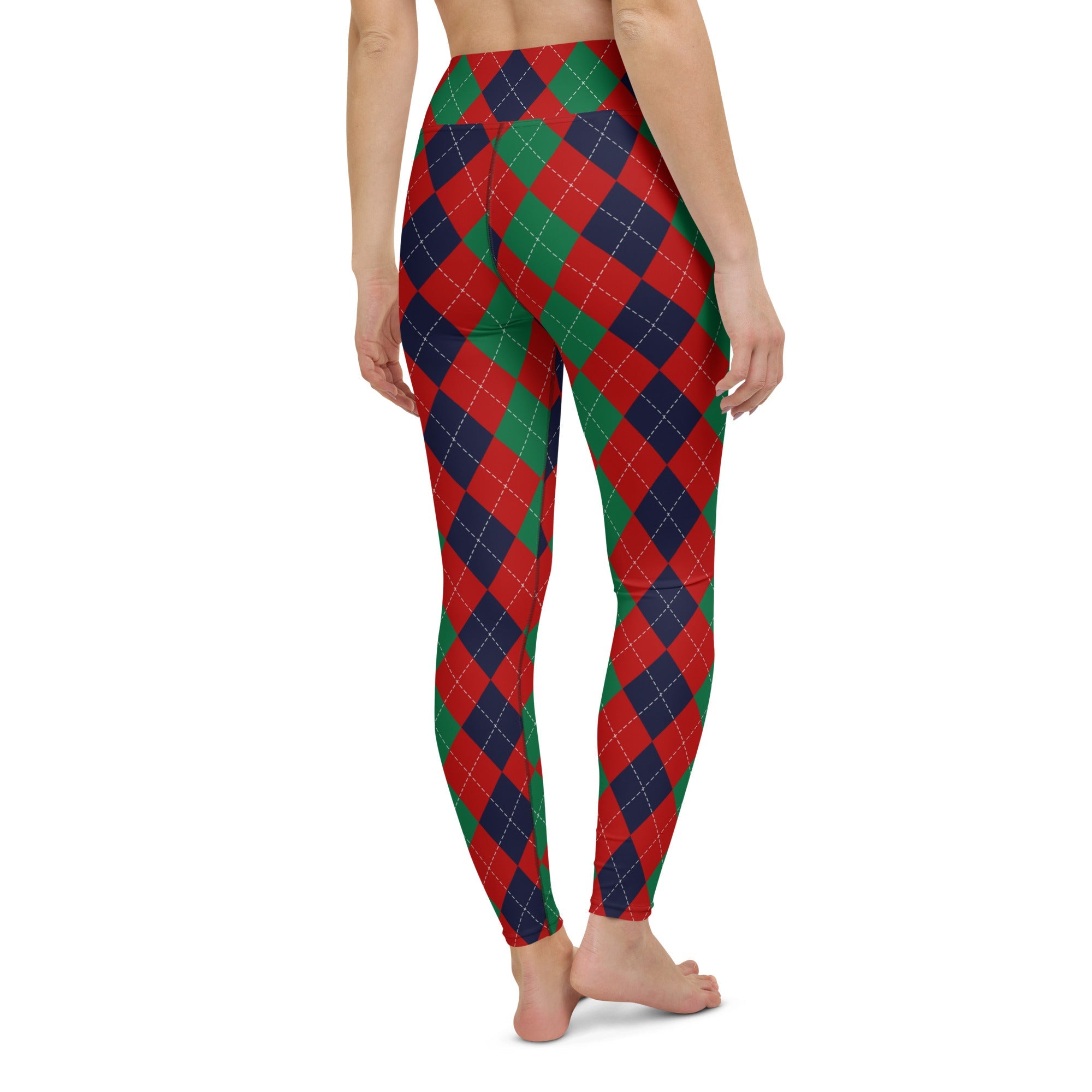 Christmas Argyle Yoga Leggings