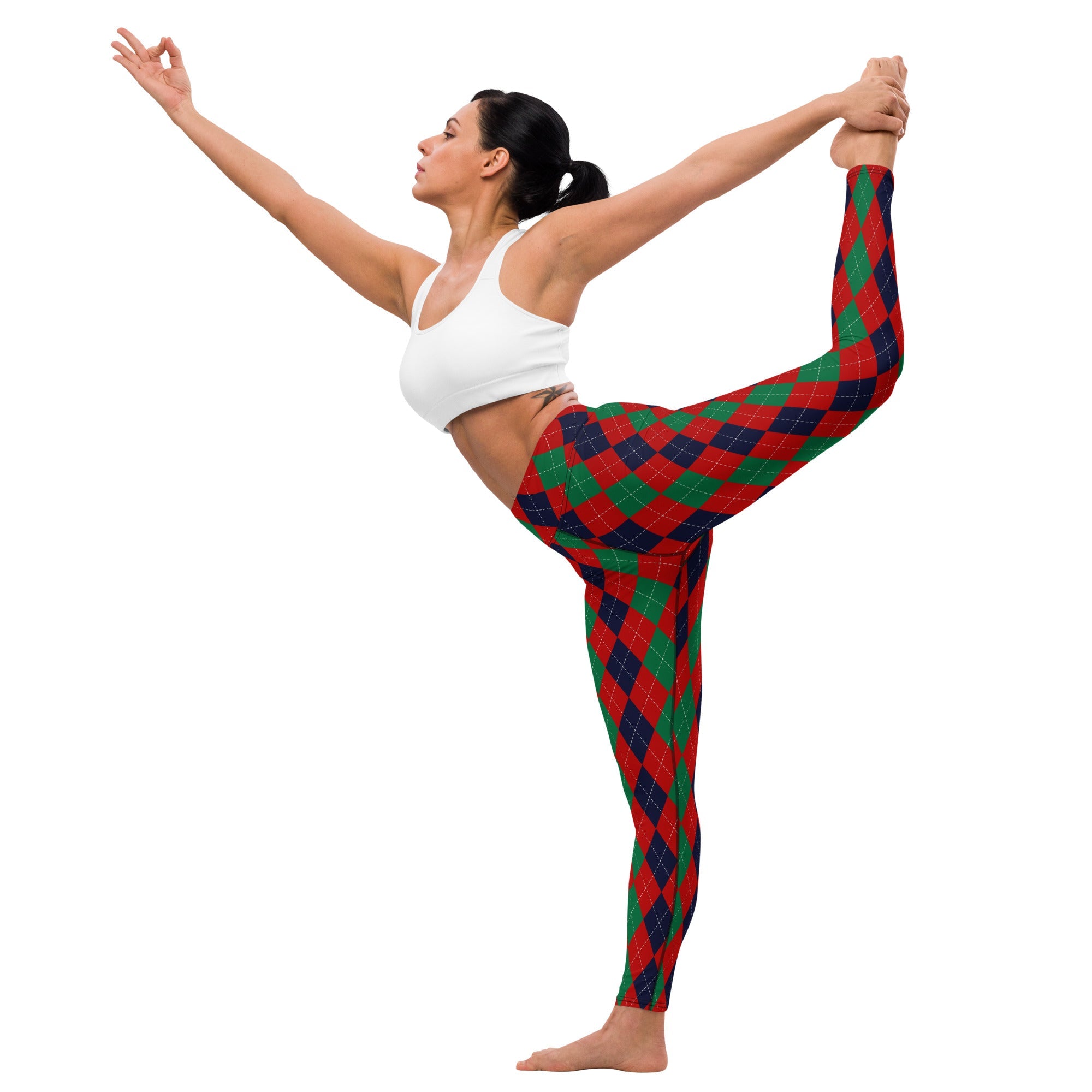 Christmas Argyle Yoga Leggings