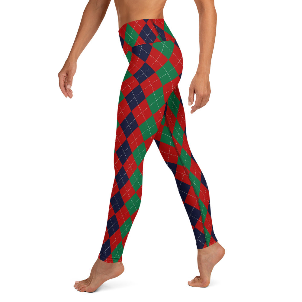 Christmas Argyle Yoga Leggings