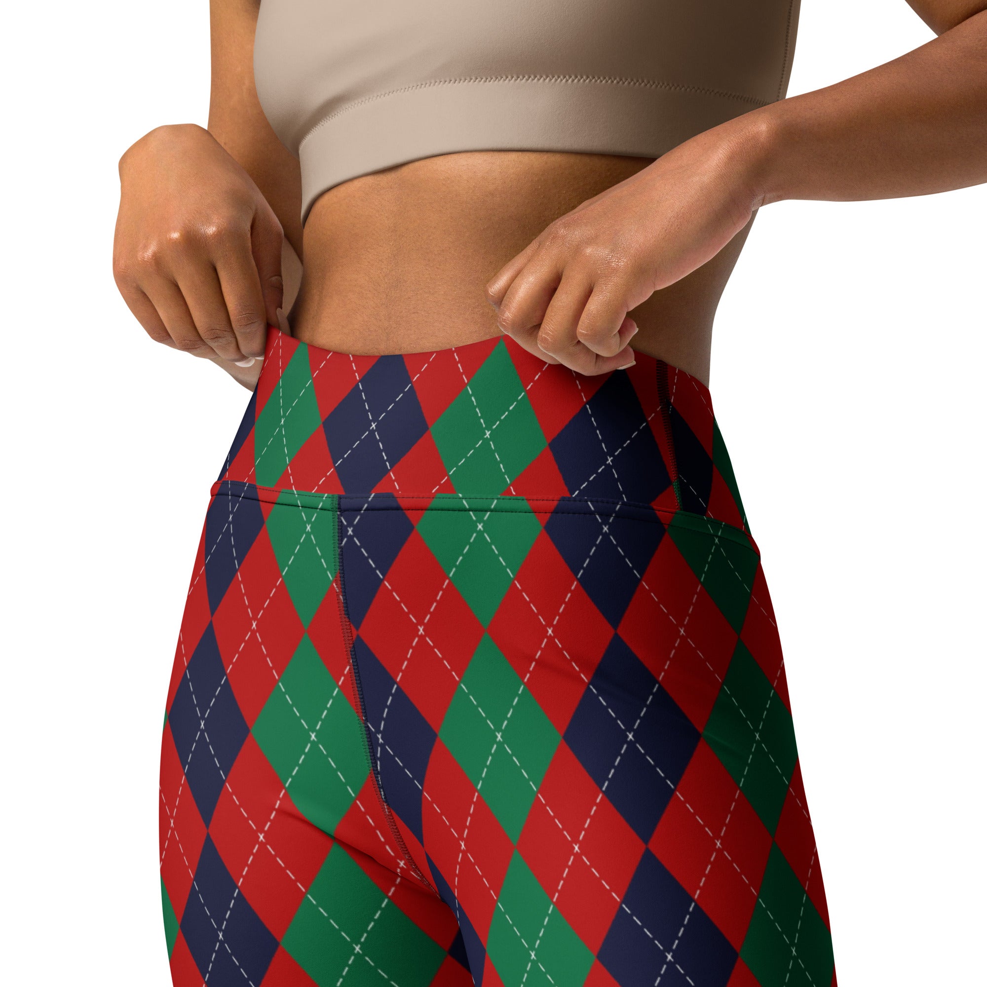 Christmas Argyle Yoga Leggings