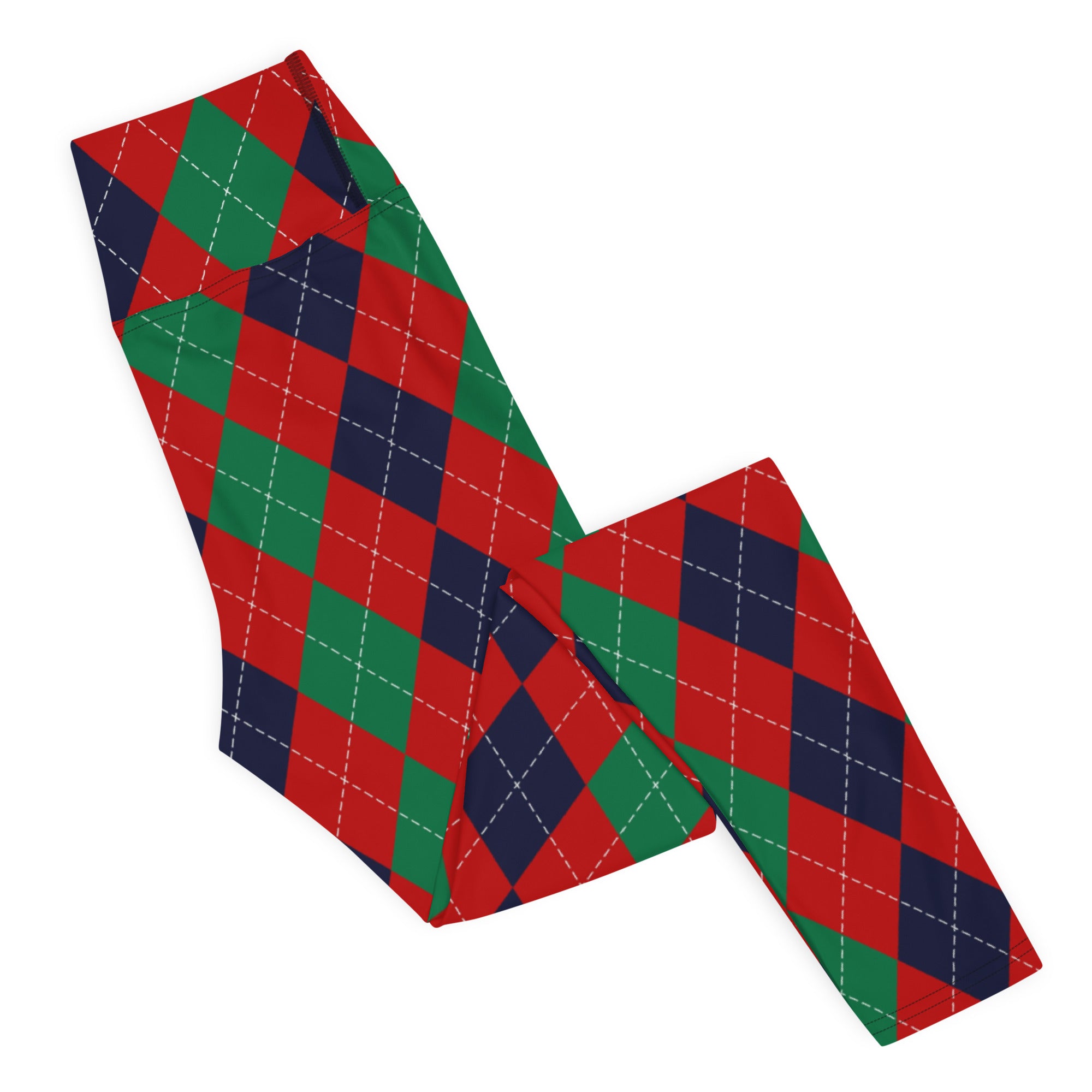 Christmas Argyle Yoga Leggings