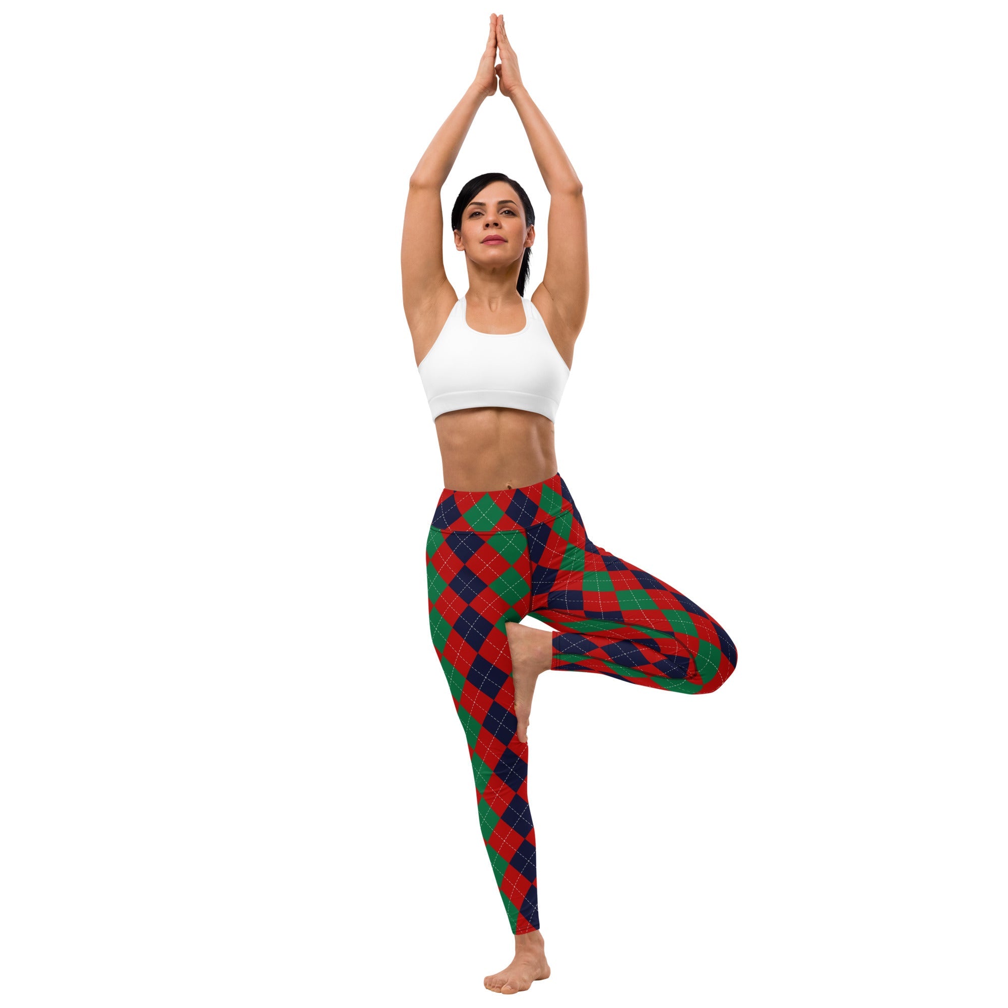 Christmas Argyle Yoga Leggings